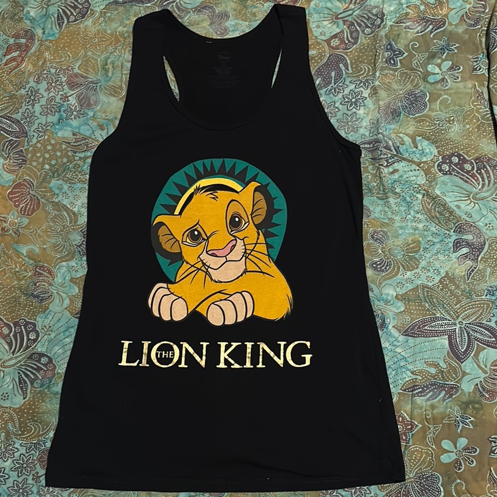 Disney Black Tank Top The Lion King Simba Graphic